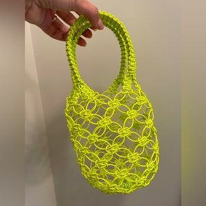 Urban Outfitters Lime Green Macramé Plastic Handbag